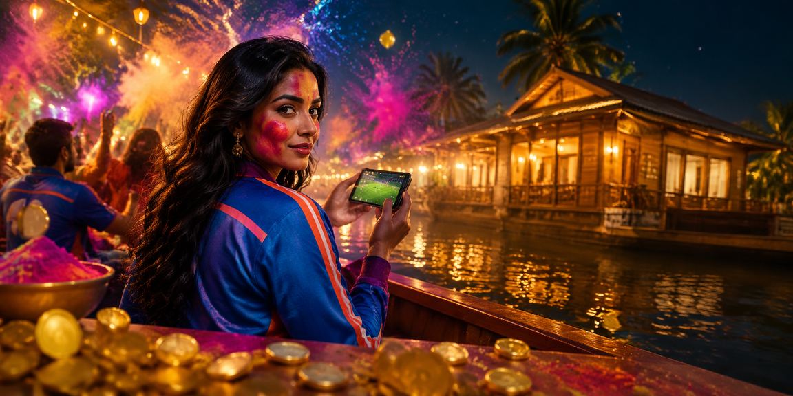 Cricket fans betting during Holi festival in Kerala